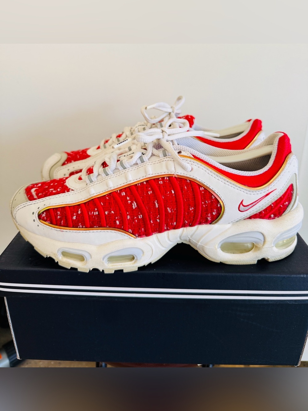 Nike Air Max Tailwind 4 Supreme University Red White AT3854-100 Size 8